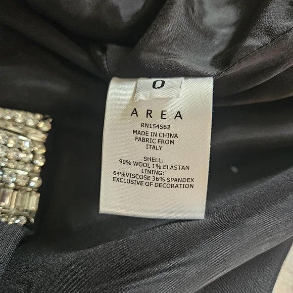 AREA NYC Black Deco Bow Slit Miniskirt NWOT - Picture 3 of 3